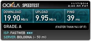 Speed test fibra