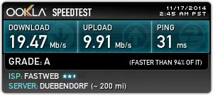 Speed test fibra fastweb