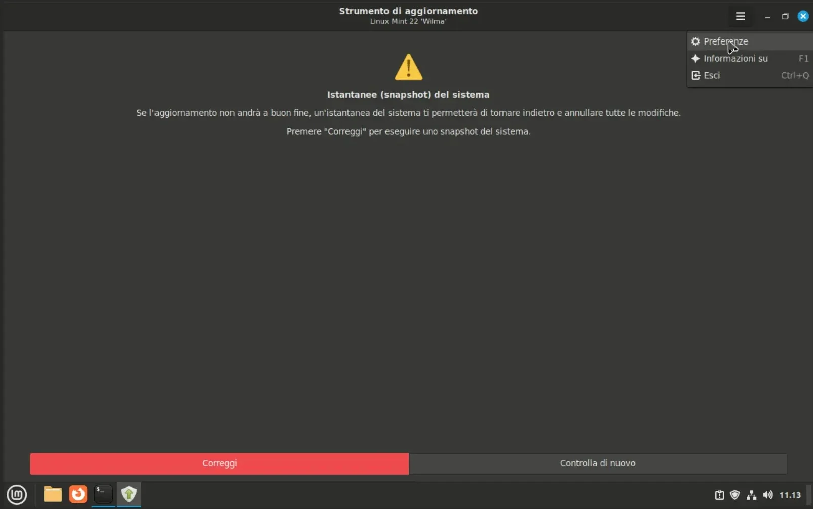 Aggiornamento Linux Mint 22 "Wilma" screenshot 05