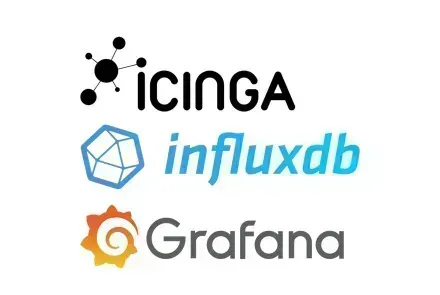 Influx Icinga2 and graphana logos